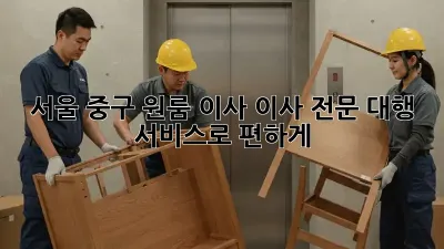 서울 중구 원룸 이사, 이사 전문 대행 서비스로 편하게!